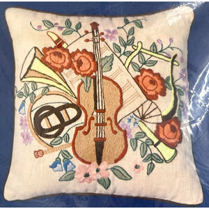 Crewel Pillow Kit Music 40017 Something Special Candamar Vintage 1978 Sealed New